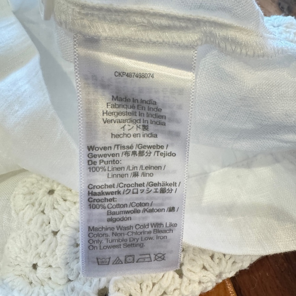 Madewell White Linen Crochet Yoke Button-Front Camisole - Picture 5 of 5